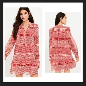 Ann Taylor LOFT Tall Heart Tie Neck Flounce
Dress
